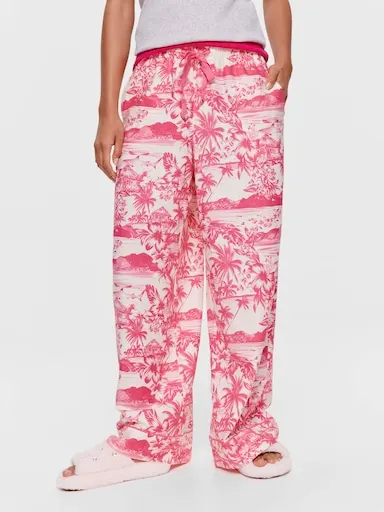 Tropical Pink Wide Leg Pj Pant