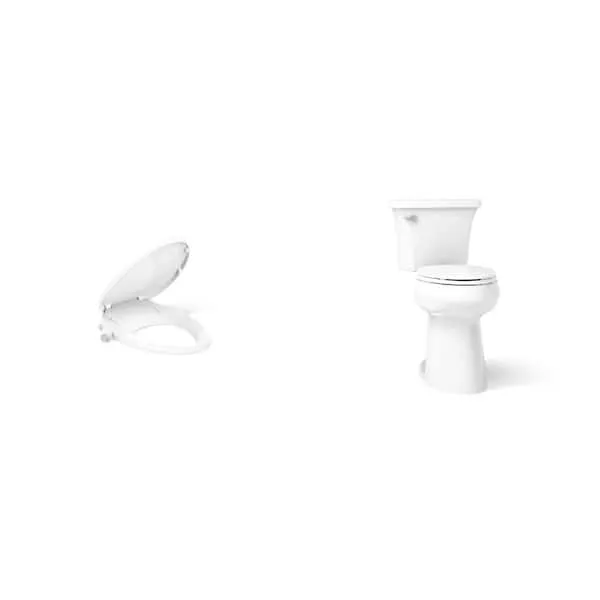 KOHLER Purewash M300 White Bidet Seat 12 in.​ Rough In Elongated Toilet with Soft Close Seat