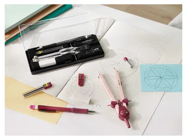 Set de compás negro ø 380 mm (SV husillo niñas rosa)