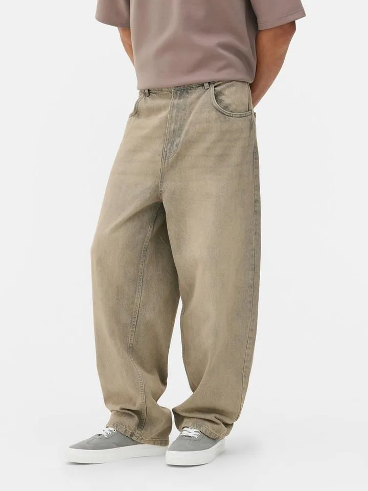 Jean large taille mi-haute