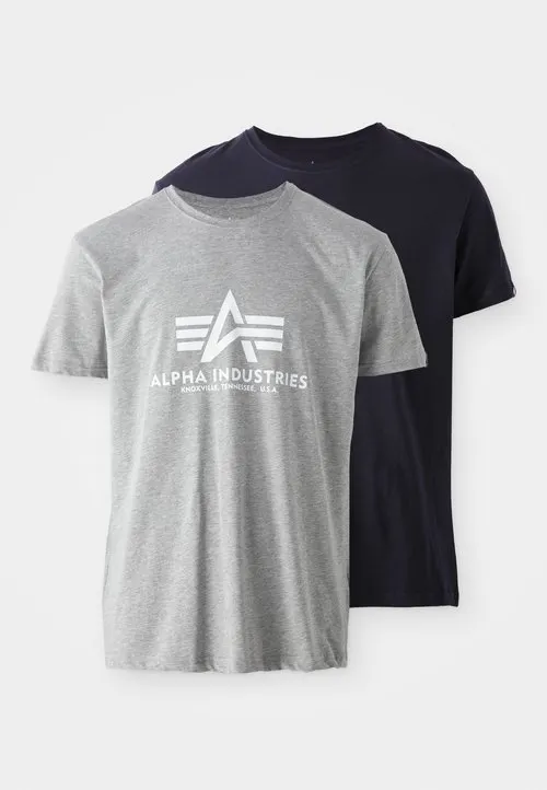 2 PACK - T-shirts med print - grey heat rep blue
