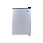 Premium Levella 2.5 Cubic Foot Manual Defrost Mini Fridge with Can Dispenser and Chiller Compartment in Stainless Steel