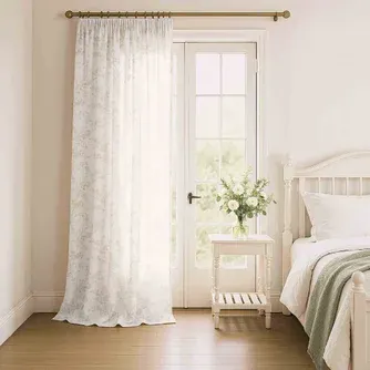Laura Ashley Forsythia Printed Crushed Sheer Curtain Single