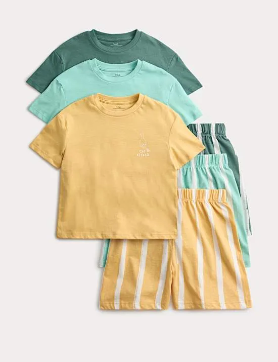 3er-Pack Schlafanzugsets mit hohem Baumwollanteil und Tierdesign (1-8 J.)