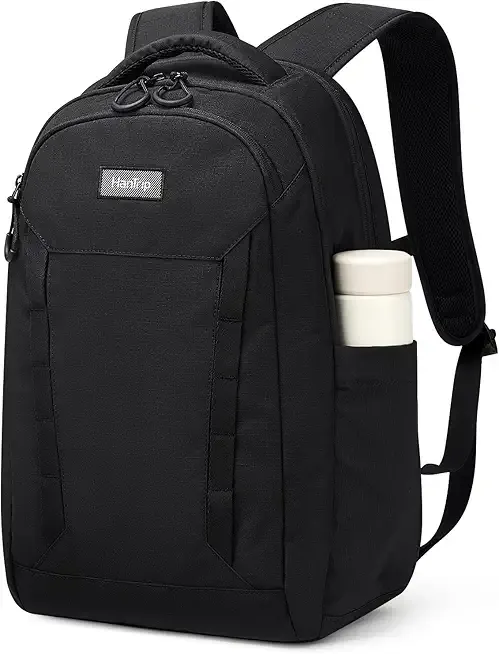 HanTrip Travel Laptop Backpack Carry On, 18 Inch Large Work Backpack School Book Bags, Light Water Resistant Backpacks for Women Men with Luggage Strap Water Bottle Pocket Chest Strap, Black