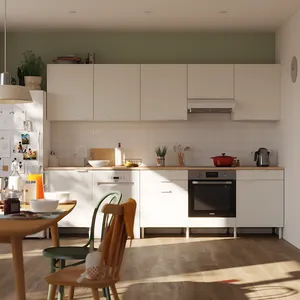 Cocina en kit Eleki blanca 5 módulos altos + 4 bajos L.300 x H.217 x P.58 cm