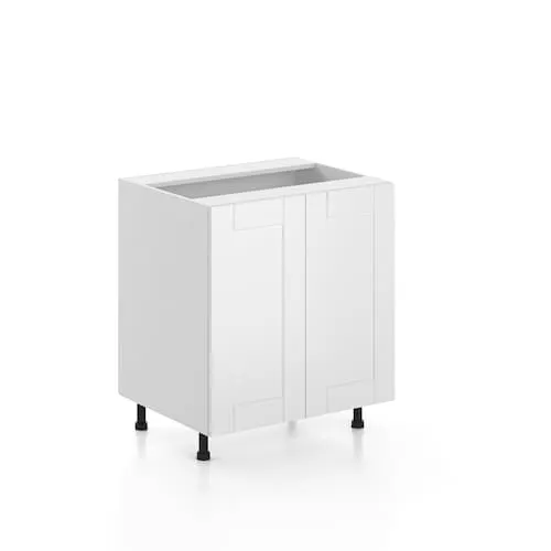 Oxford 30 in. W x 35 H x 24 D Ready to Assemble Kitchen 2-Door Base Cabinet, Matte White
