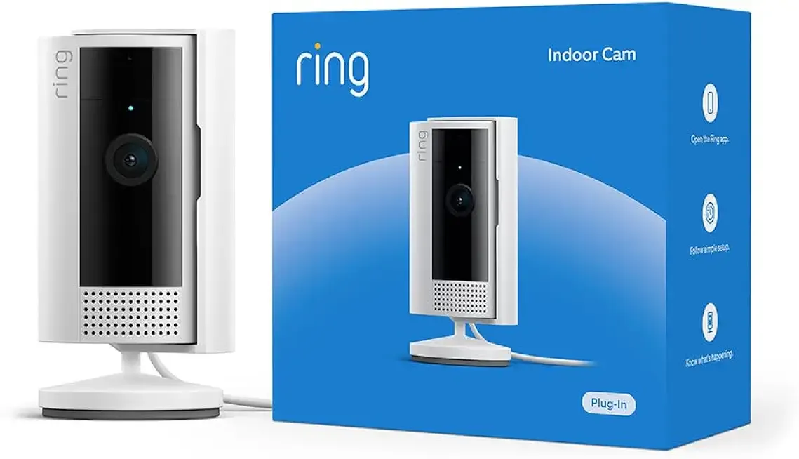 Ring Indoor Cam, Home or business security in 1080p HD video, White