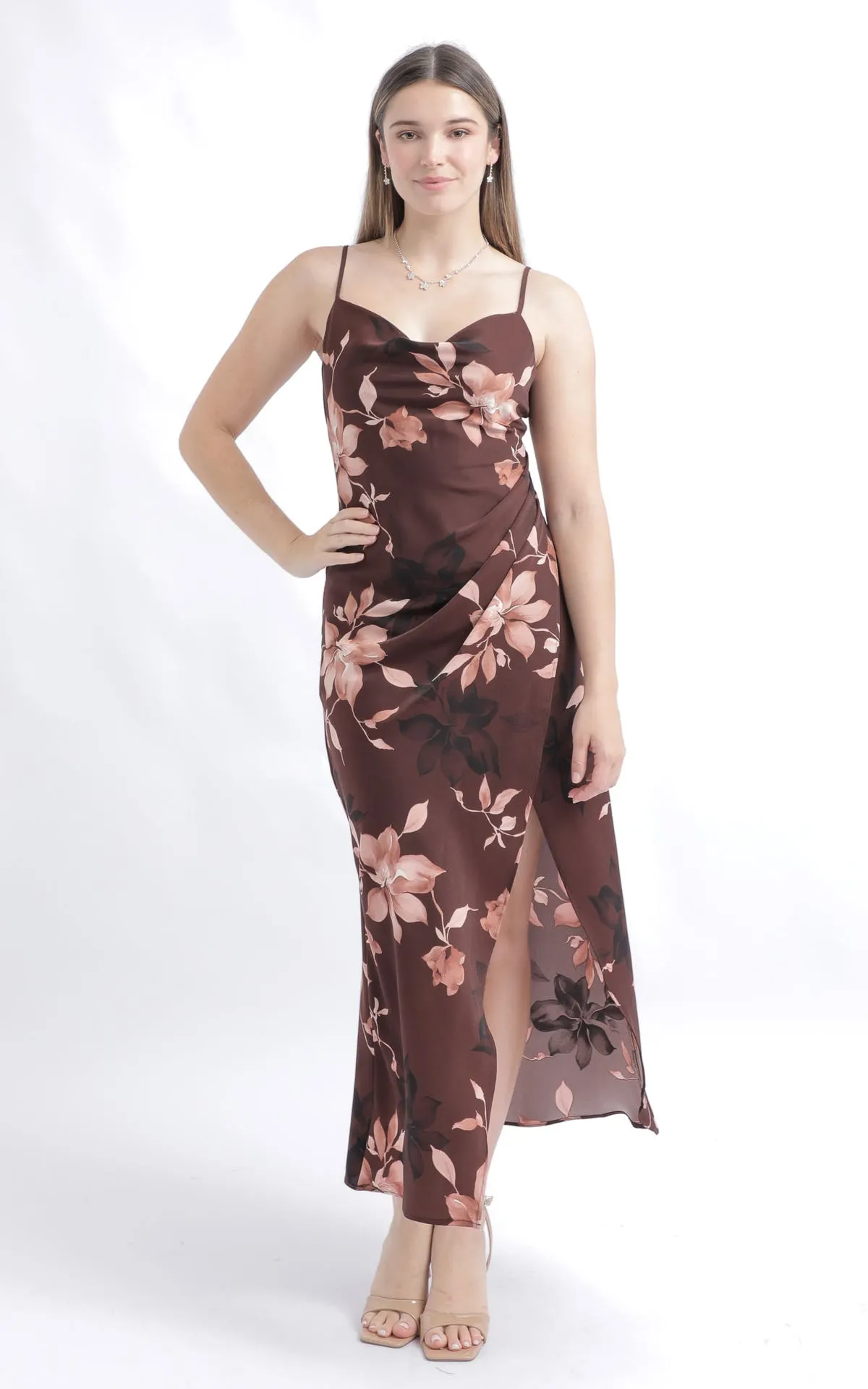 CDC Floral Bias Pleat Detail Maxi