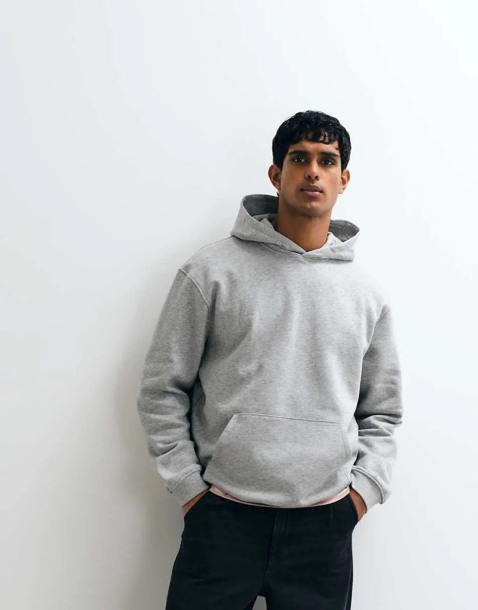ASOS DESIGN essentials relaxed hoodie in grey marl