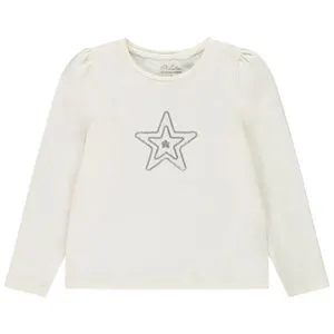 T-shirt manches longues avec motif étoile en résille et sequins pour fille