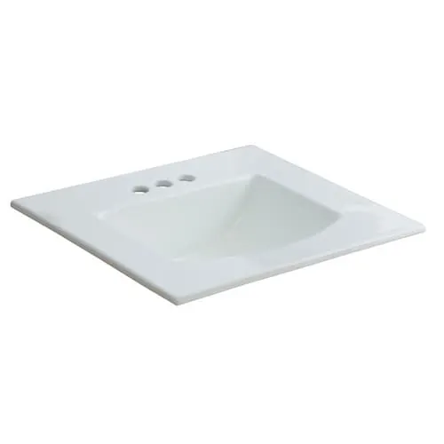 Retro Square Drop-in Sink in White