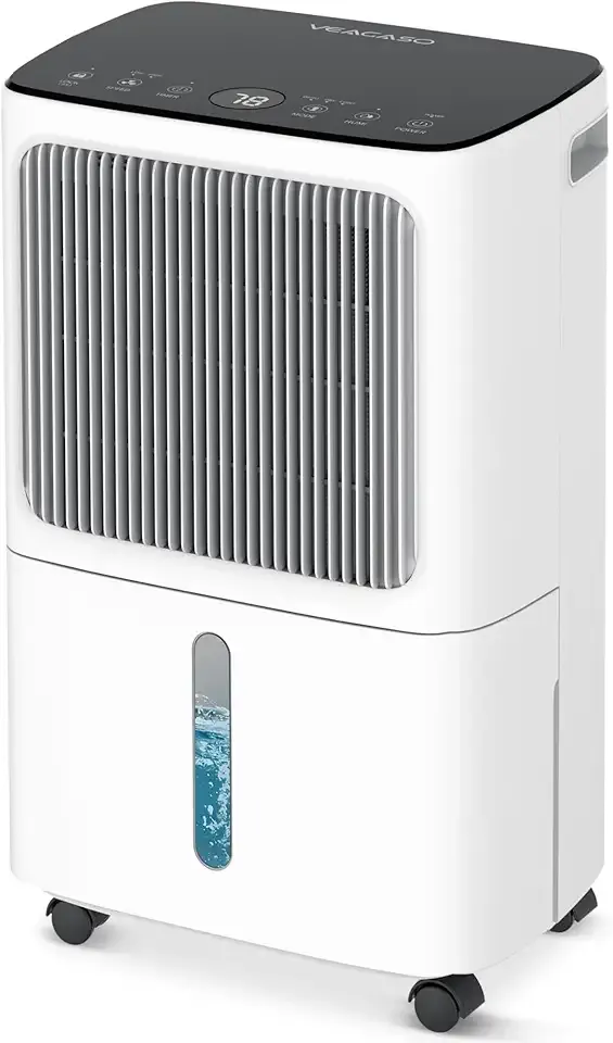 2500 Sq.Ft Dehumidifiers for Home with Drain Hose Max 34 Pints, VEAGASO Dehumidifier for Basement, Large Room, Bathroom, Bedroom, Three Modes, Intelligent Humidity Control, Dry Clothes, 24HR Timer