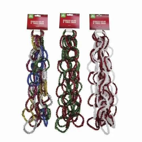 Enchanted Forest® 8' Chain Decorative Tinsel Garland - Assorted Styles