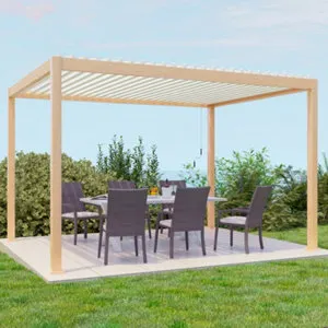 Pergola imitation bois blanc - 3 x 4 m