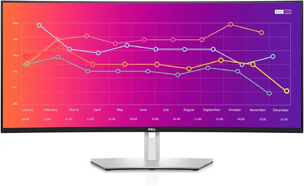 U3821DW UltraSharp Curved USB-C Hub Monitor - 37.52-inch WQHD (3840 x 1600) 60Hz 2300R Curvature Display, 8ms Response time, USB-C/DP/HDMI/RJ-45, Height/Slant/Tilt/Swivel Adjustability - Silver