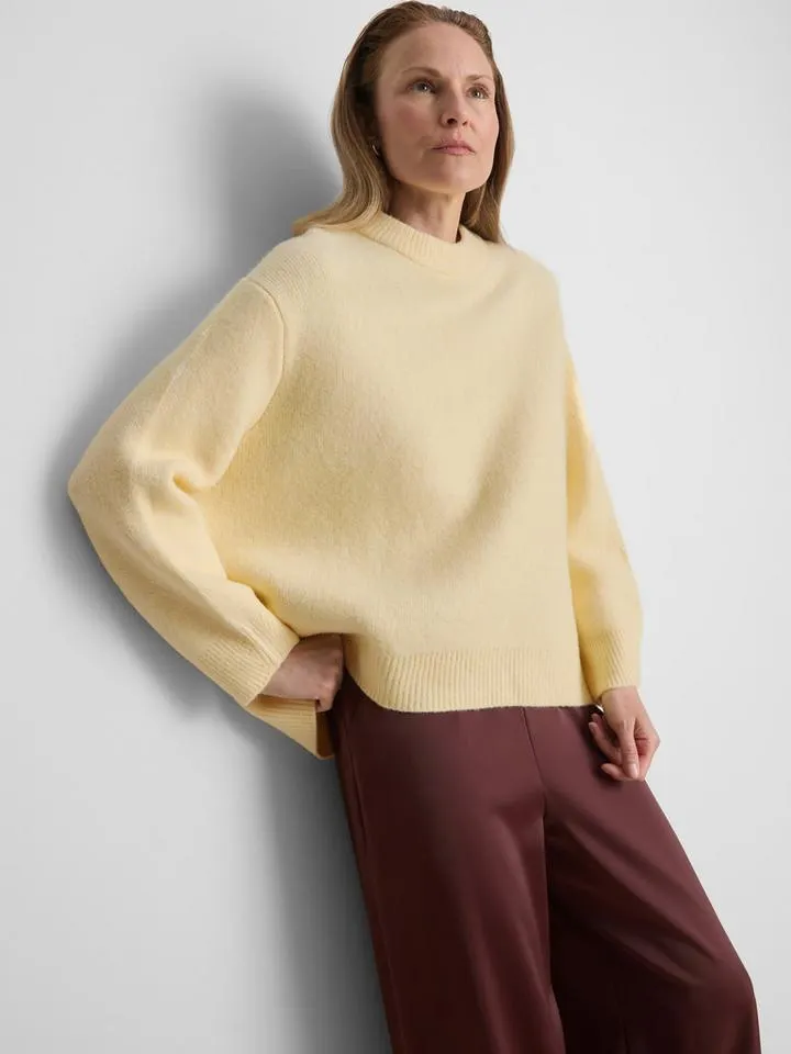 Pull oversize en mélange de laine à col ras-du-cou