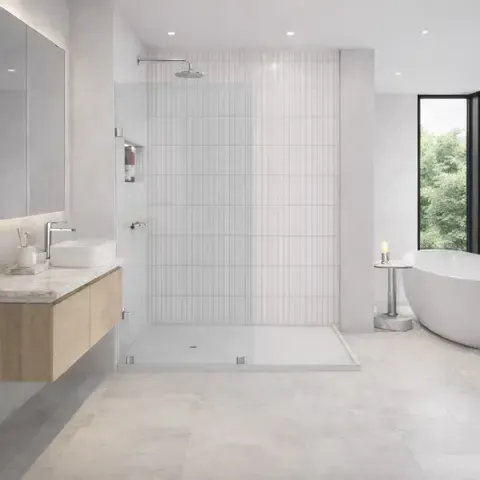 Shower Door vidrio templado 90x190 cm Herraje Inox - Civita