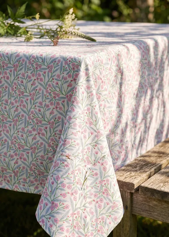 Fabric tablecloth with flower design - 140x220 cm