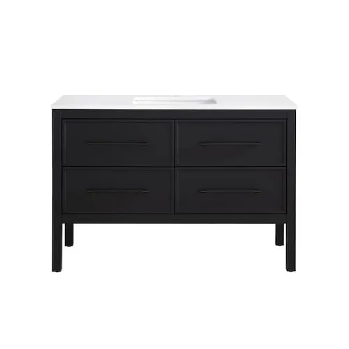 Vistara 48-inch W x 19-inch D Freestanding Bath Vanity with Black Handle