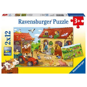 Puzzles 2 x 12 Pièces Le Travail à la Ferme