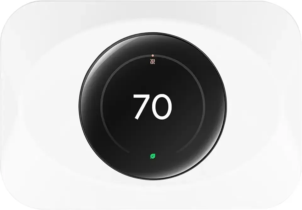 Wall Plate Cover Compatible with Google Nest Learning Thermostat (4th Gen), Practical Trim Kit for Nest Learning Thermostat 4, Snap fit Design, Snap fit Design (White, 1 Pack)