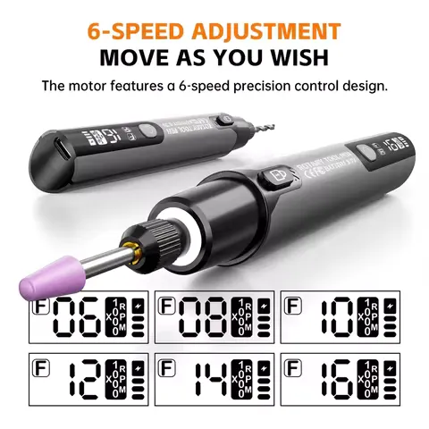Tool Set Rotary Multi 6000-16000r Cordless Rotary Multi Tool Mini Engraving Pen Electric USB Wireless Drill with Accessories DIY Set Dremel Compatible