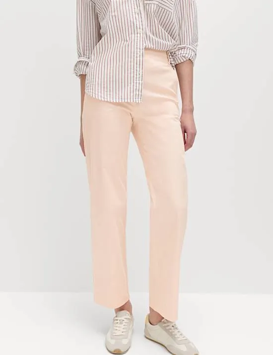 Cotton Rich Straight Leg Trousers