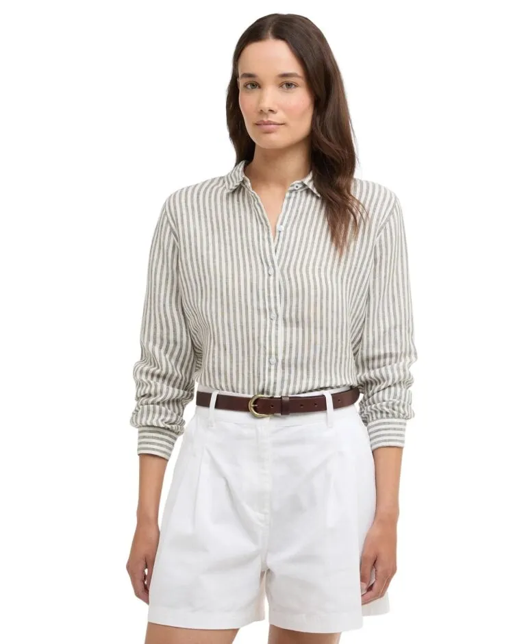 Marine Shirt - Dusky Khaki Stripe