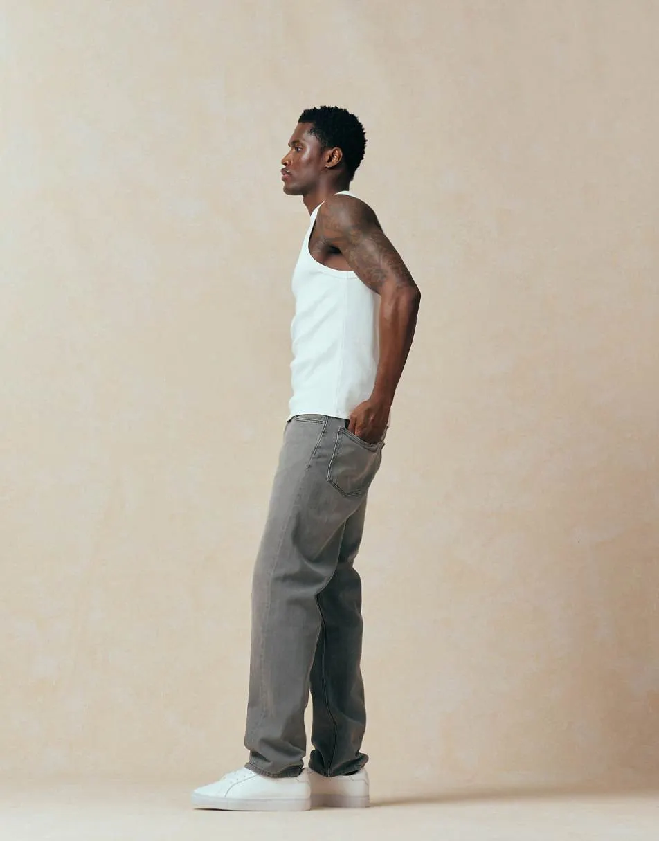 ASOS DESIGN straight fit jeans in grey