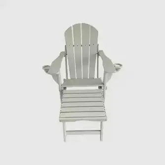 Panama Plastic Outdoor Chair With Foot Rest White