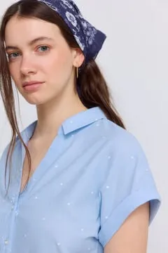 Blusa cuello solapa