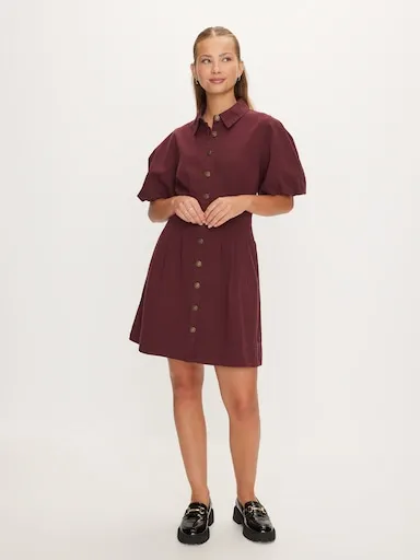 Paloma Puff Sleeve Denim Mini