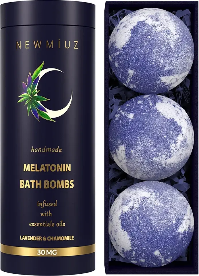 Sleep Well Bubble Bath Bombs Melatonin Infused Lavender Chamomile Essential Oils Luxurious Bath for Dry Skin Perfect Self Care Gifts for Women and Men