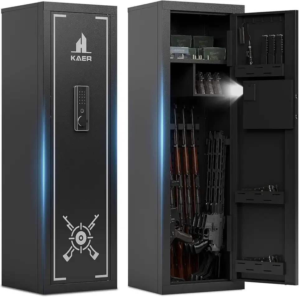 KAER 13-15 Gun Safe for Rifles and Pistols,Clearance Gun Safe,Gun Cabinet for Home Rifles and Shotguns,Rifle Safe for Handgun with Digital Keypad Adjustable Shelves,Unassembled