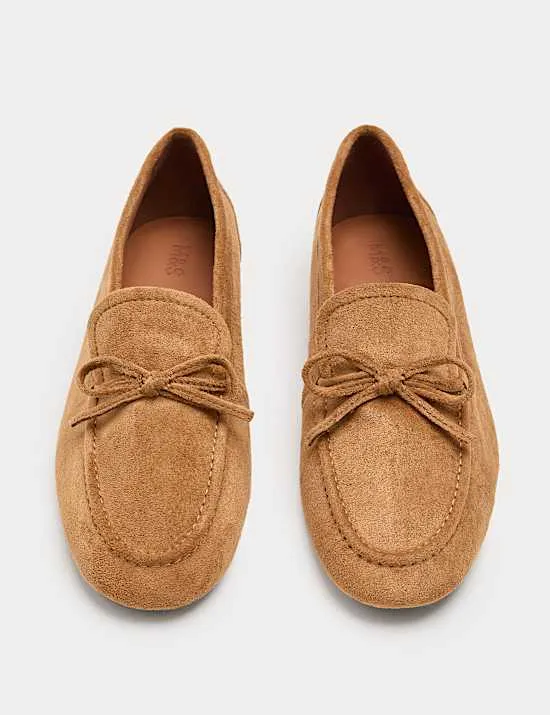 Flache Slipper-Ballerinas mit Schleife