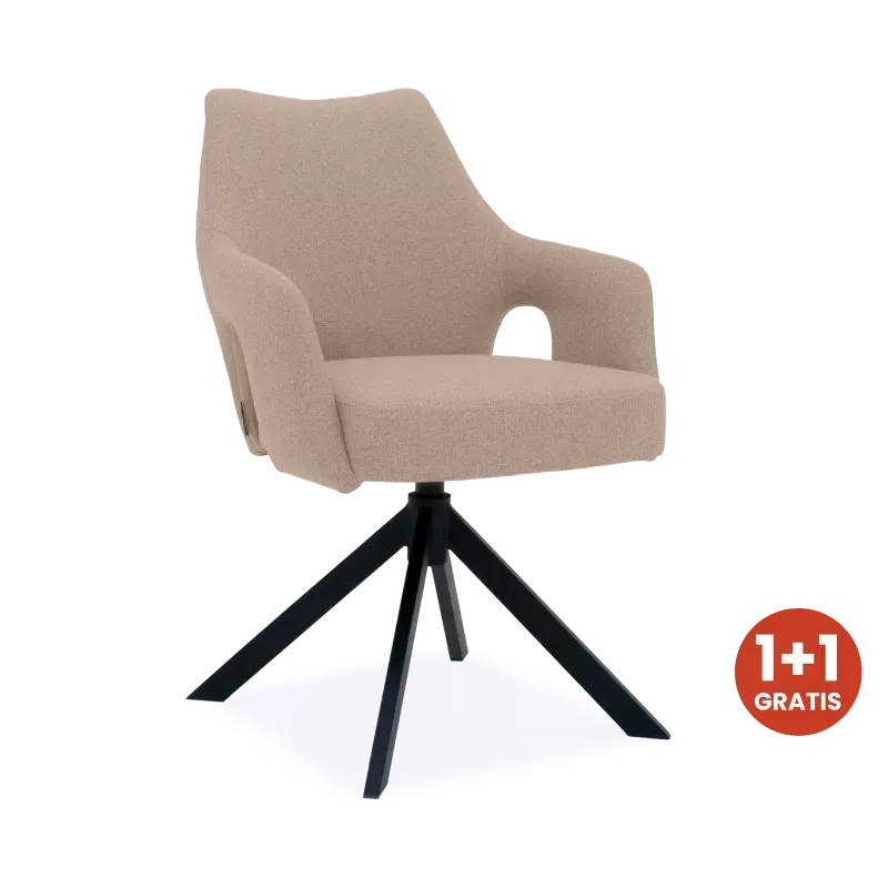 Armstoel Carita (draaibaar) 1+1 GRATIS - Barrel Zand