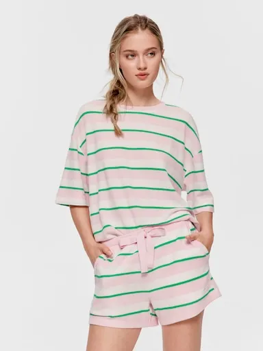 Stripe Waffle Mini Short