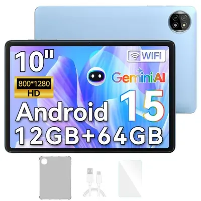Blackview Tab 20 Wifi, 10.1 Zoll, Android 15Tablet, 8(4+4) GB RAM + 64 GB ROM/1 TB, 6580 mAh Akku, WiFi 6, 5MP+2MP Kamera, Widevine L1 unterstützt