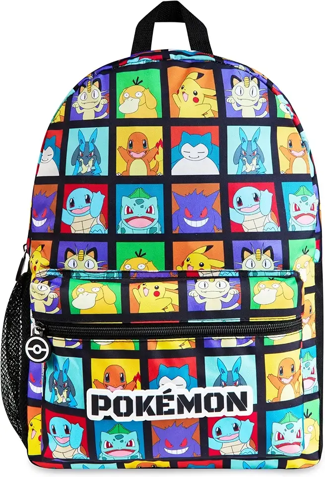 Pokemon Backpack for Kids Teens Pikachu Anime School Bag Daypack Backpacks for Daycare Sports School Supplies Gifts for Kids (Multi)