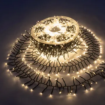 Catena Luminosa 1000 MicroLED Bianco Caldo Cluster 10 metri