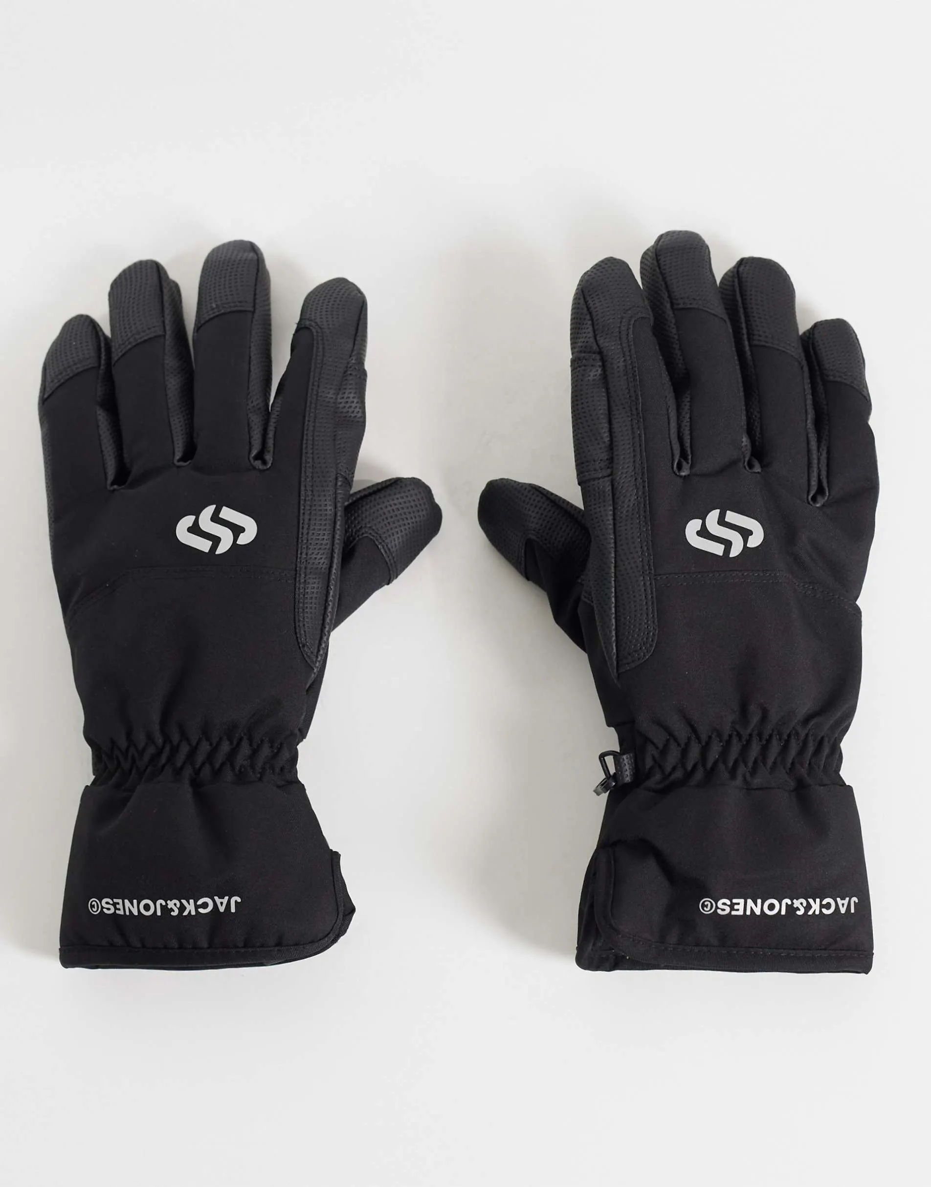 Jack & Jones Ski water repellent gloves with elastic handcuffs in black