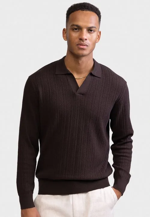 NASIR BOXY FIT - Strikkegenser - dark brown