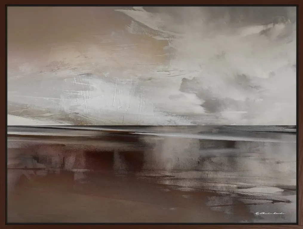 Canvas Where the Light Rests 90x120, m/brun svevelist i tre