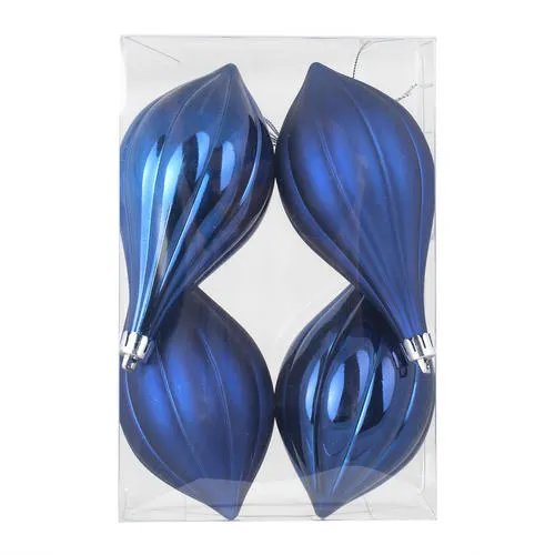 Enchanted Forest® 60mm Blue Teardrop Shatterproof Ornaments - 4 Pack