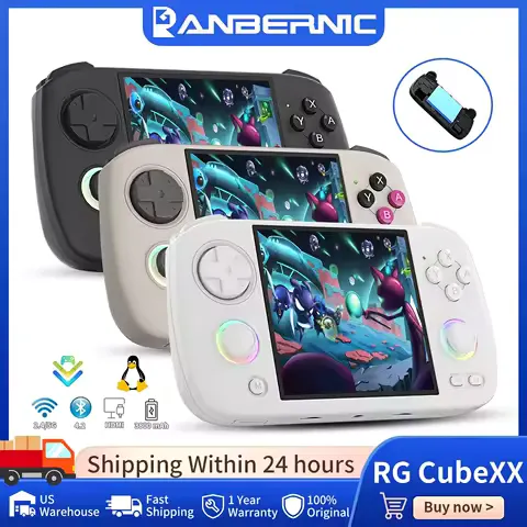 Anbernic RG CubeXX Retro Handheld Game Console 3.95" IPS 720*720 Screen Linux 64bit 3800mAh Supports 5G WiFi Streaming HD TV Out