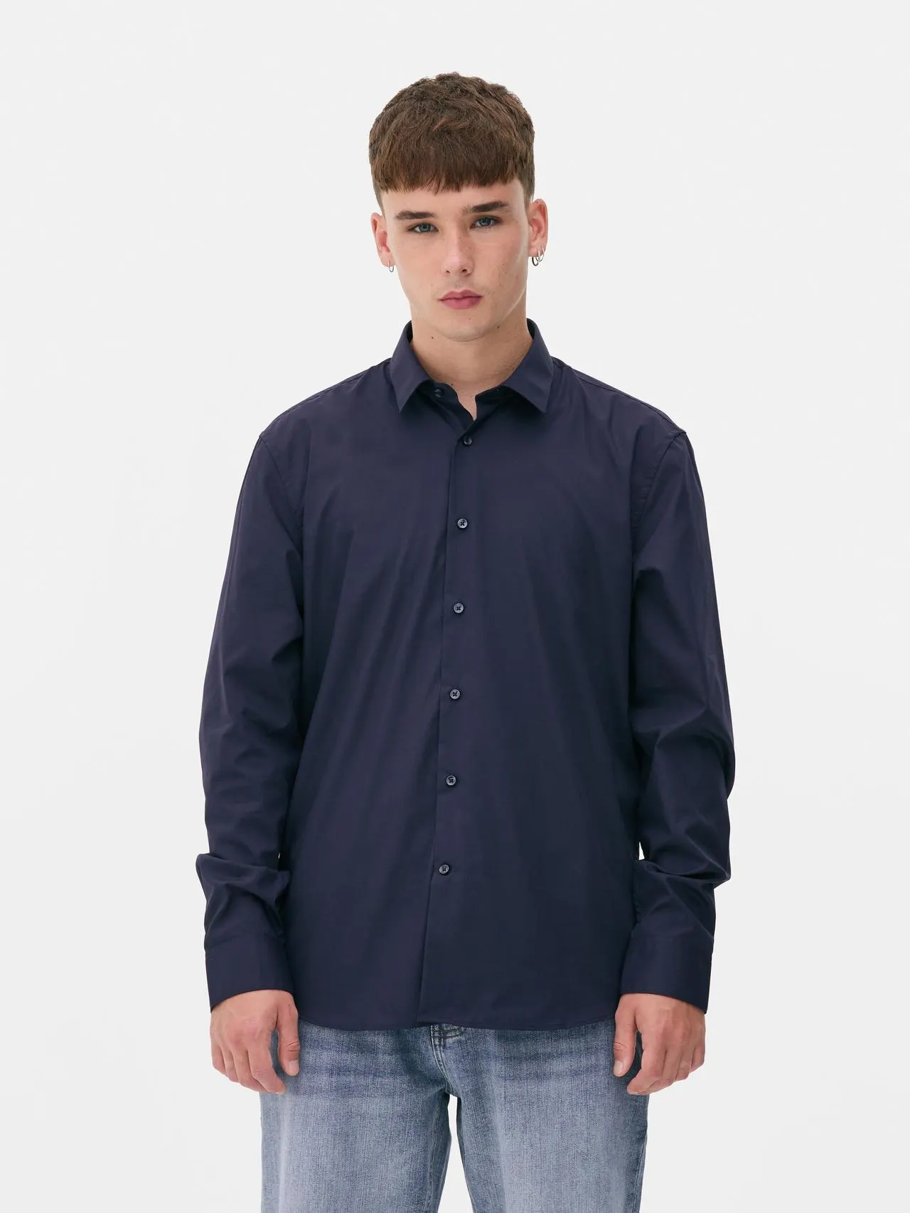 Chemise coupe regular à manches longues