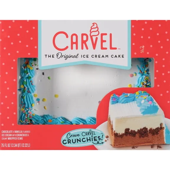 Carvel Family Size Chocolate and Vanilla Ice Cream Cake, Crunchies, 75 fl oz (Frozen) $28.84 38.5 ¢/fl oz