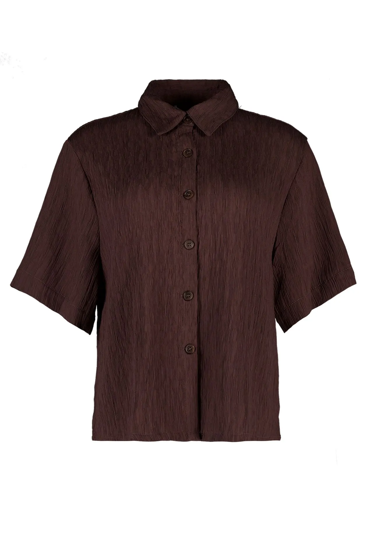 Zandkleurige blouse met structuur