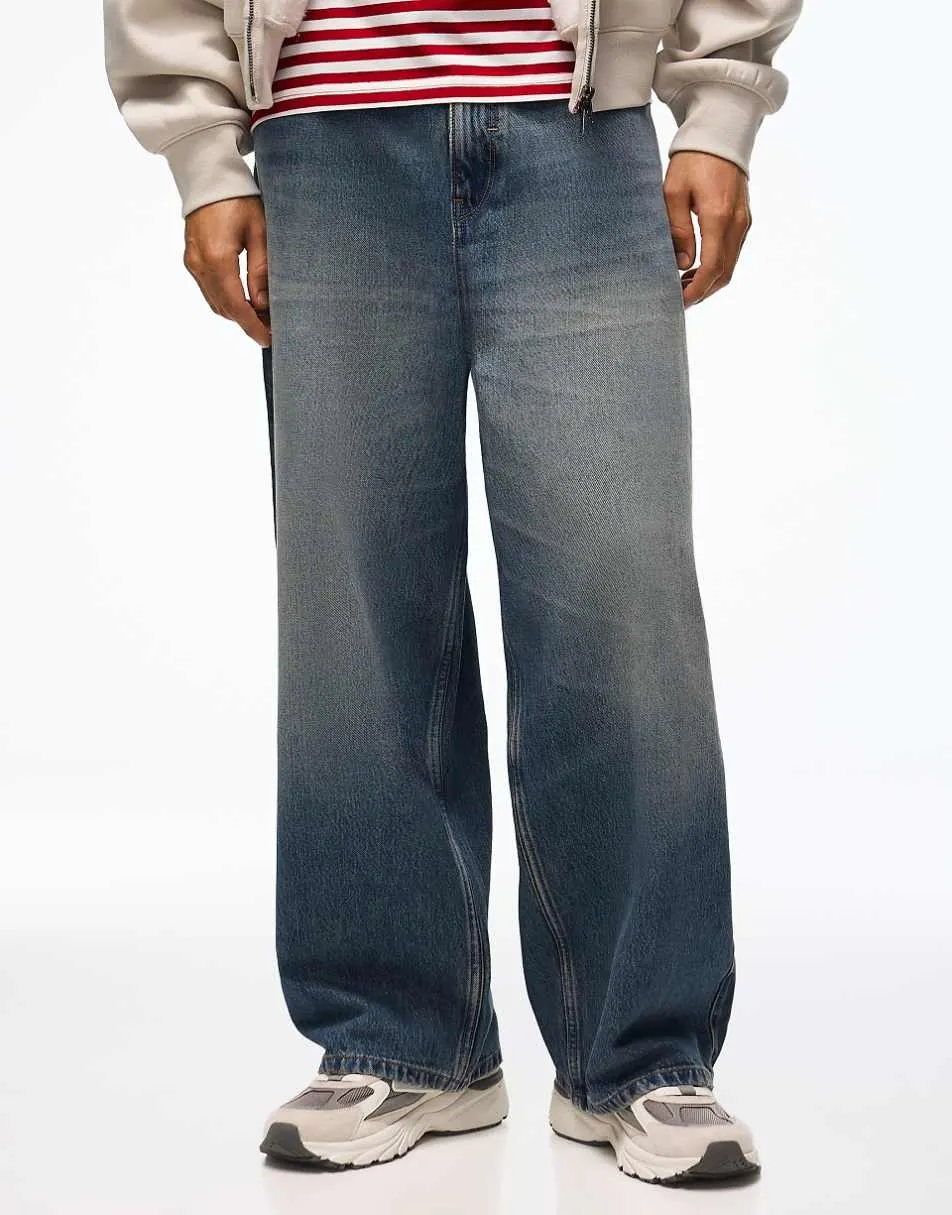 Bershka Super baggy jeans in blue
